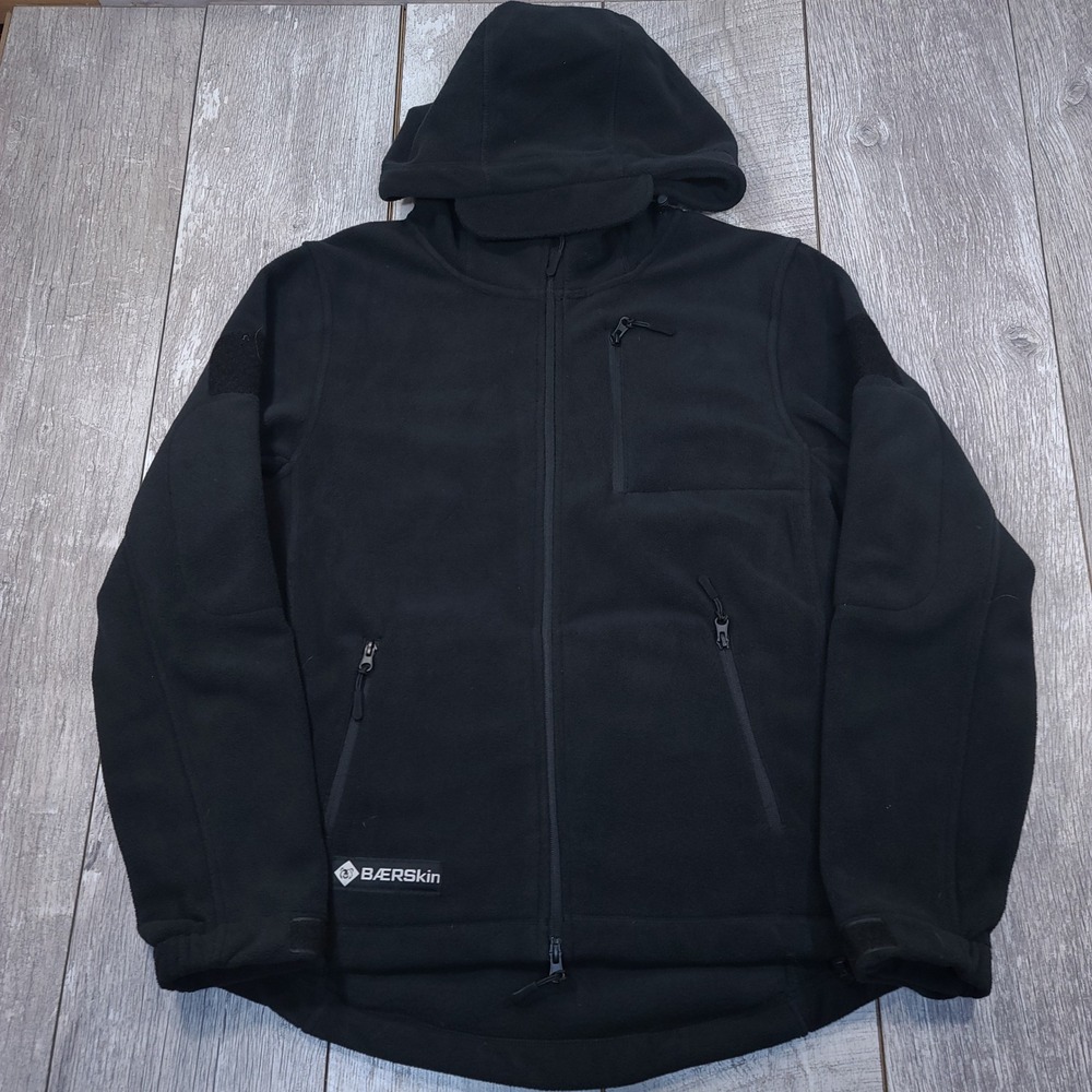 Baerskin Tactical V1 Fleece Hoodie Mens Size Medium Black Full Zip Hooded Jacket